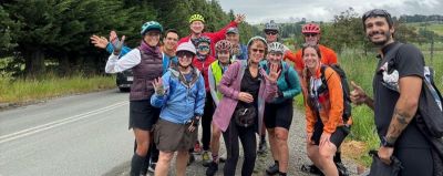 Dr Olive Herlihy Cycling on the  tour with redspokes